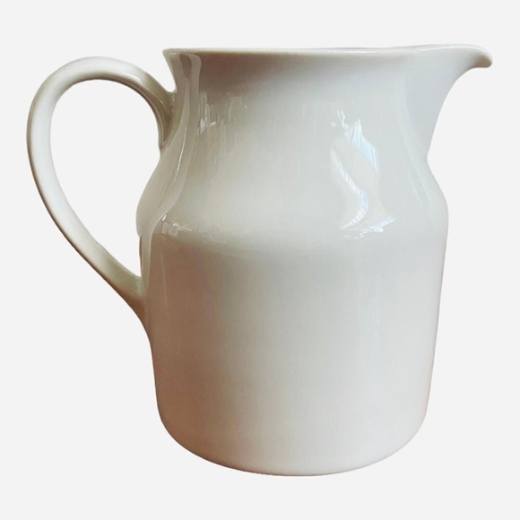 Modern Pitcher CRATE & BARREL White Ceramic Pottery Pitcher Jug - Picture 2 of 4